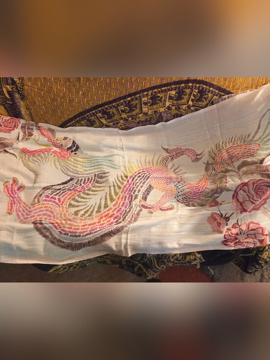Fraas The Scarf Company Accessories - Fraas Over-sized Asian-inspired Imprinted Dragon Wrap Scarf